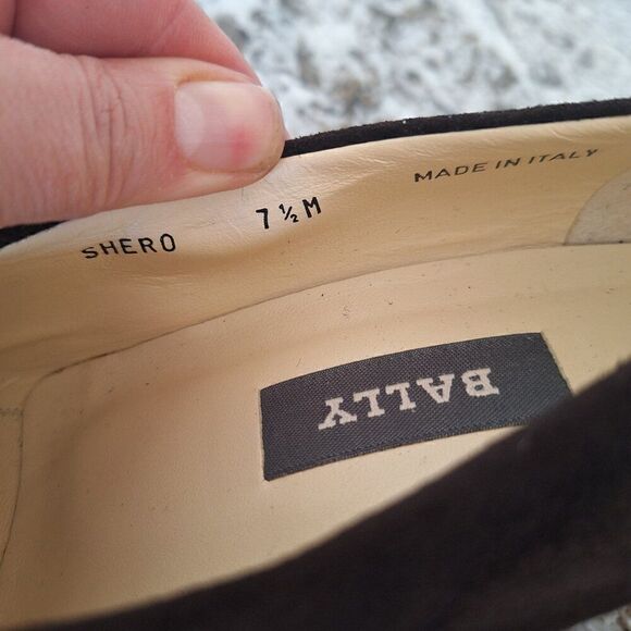 BALLY Brown‎ Suede  leather patent Flats size 7.5 M - Picture 7 of 10